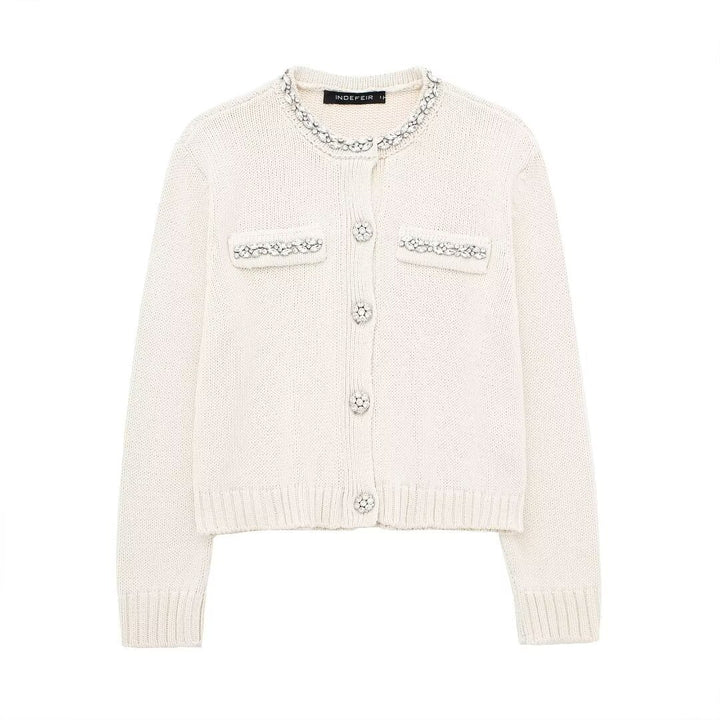 Femme Strikcardigan med dekorative knapper Stilla
