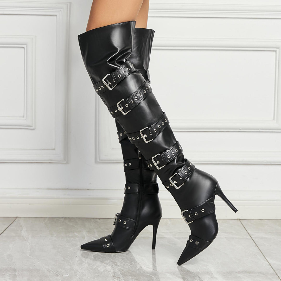 Femme Statement Over-the-Knee Spænde Støvler  Stilla