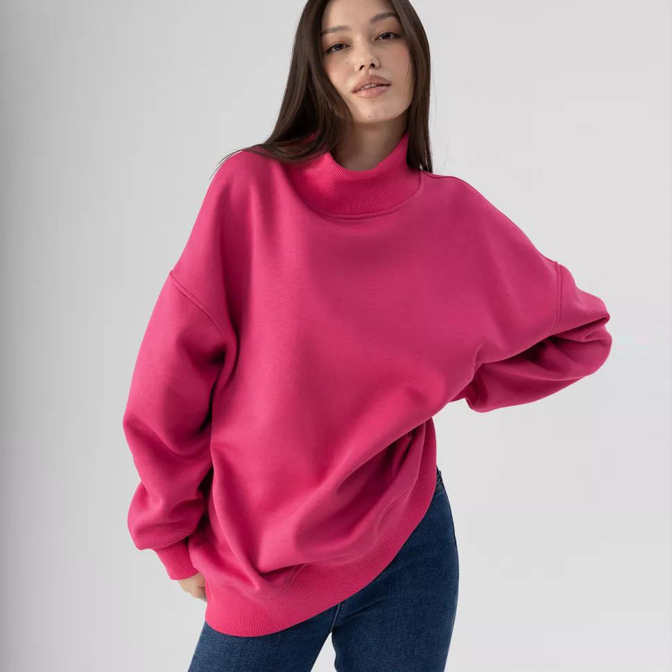 Dame Oversized Rullekrave-Trøje i hyggeligt materiale med moderne snit Stilla