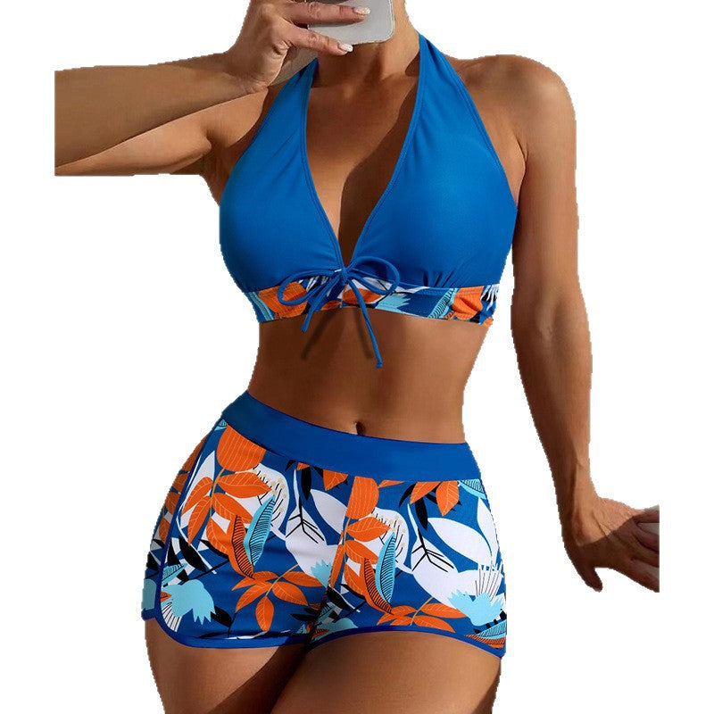 Dame Sporty Crop-Top Bikini-Sæt med blomsterprint Skovae