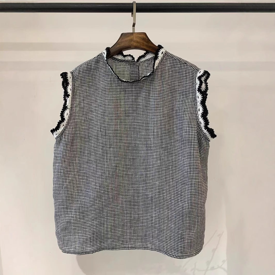 Femme Afslappet Pasform Bestickt Linnedbluse Stilla