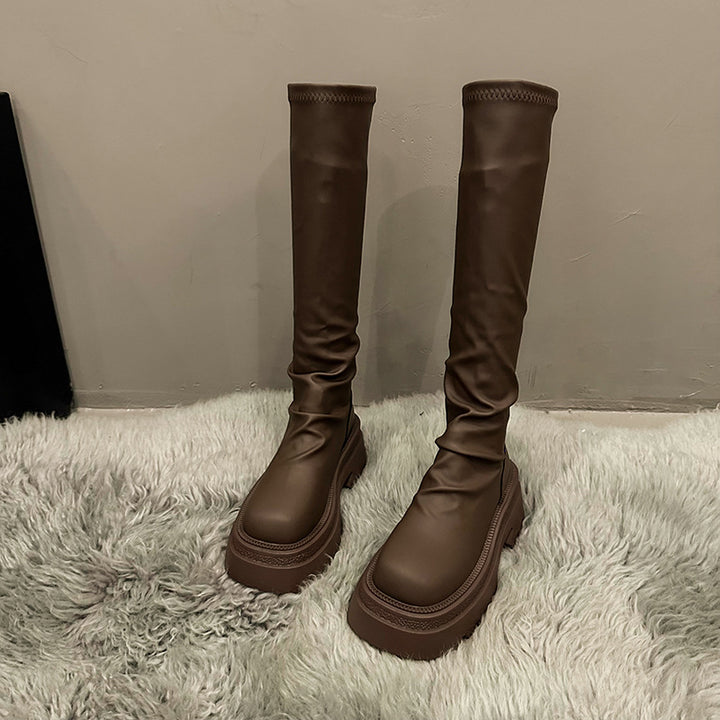 Dame Over-the-Knee-Fashion-Støvler med tyk sål Stilla