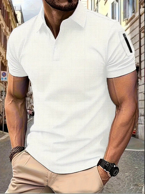 Herrer moderne kortærmet poloshirt med struktureret design Stilla