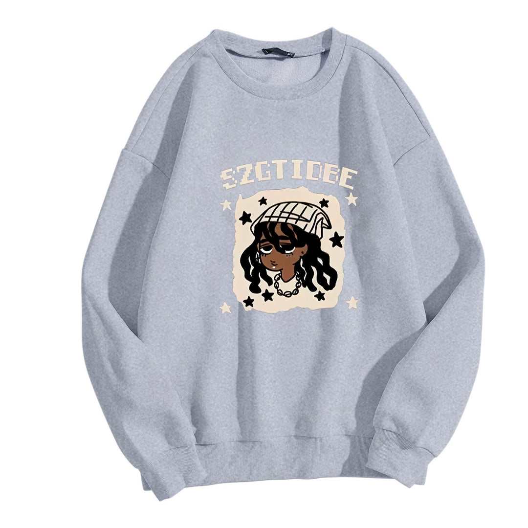 Kvinders afslappede sweatshirt med kunstnerisk print Skovae