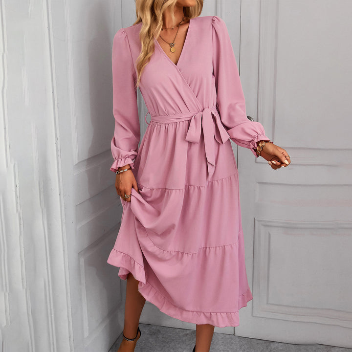 Dame elegant omslagskjorte med flæse detaljer Stilla