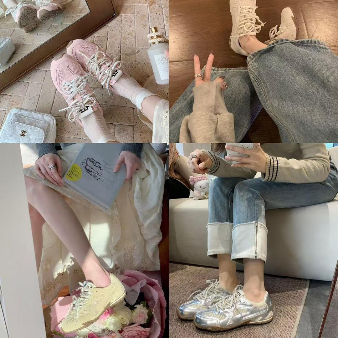 Femme Casual Atletisk Sneakers med Perleaccentuer Stilla