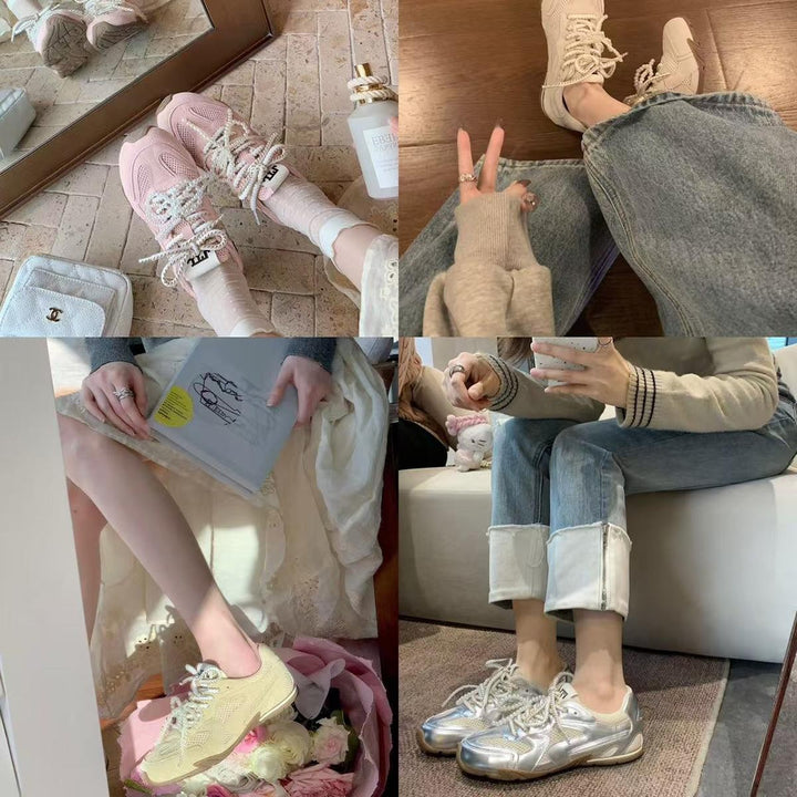 Femme Casual Atletisk Sneakers med Perleaccentuer Stilla