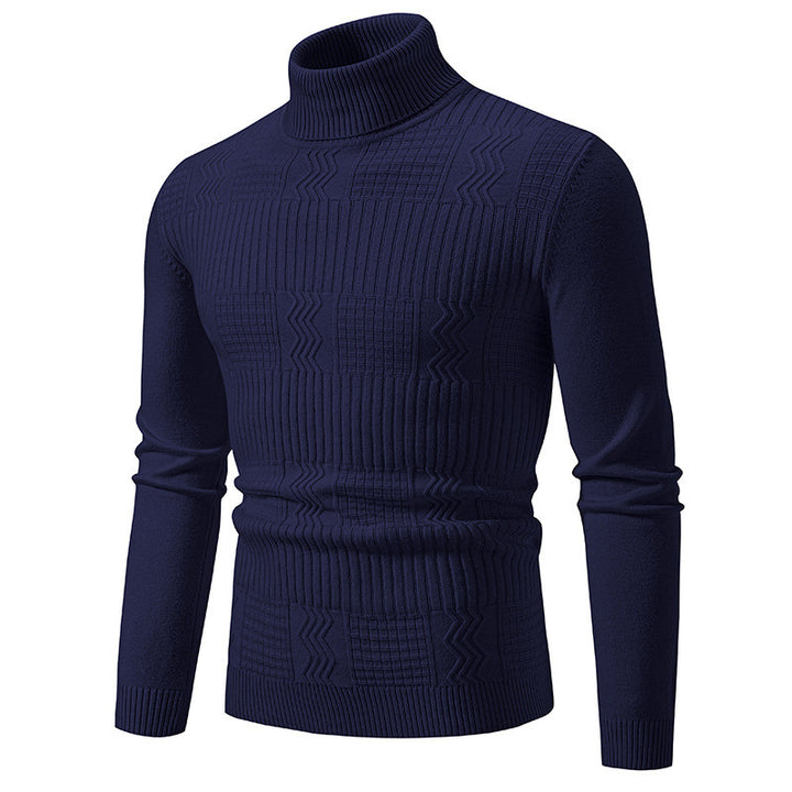 Herren moderigtig turtleneck sweater med struktureret mønster Stilla