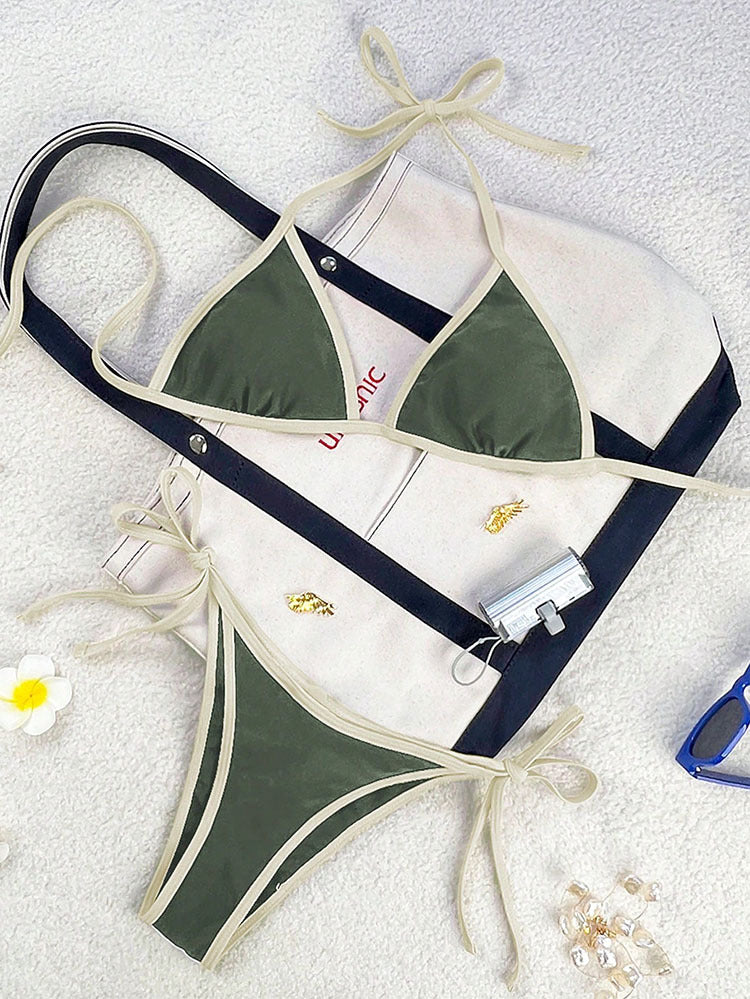 Dame Triangel-Bikini med legende sløjfedetaljer Skovae