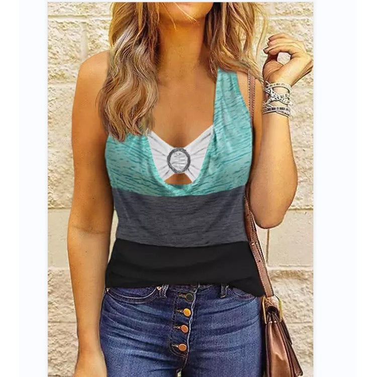 Dame afslappet top med fashionabel cut-out Stilla