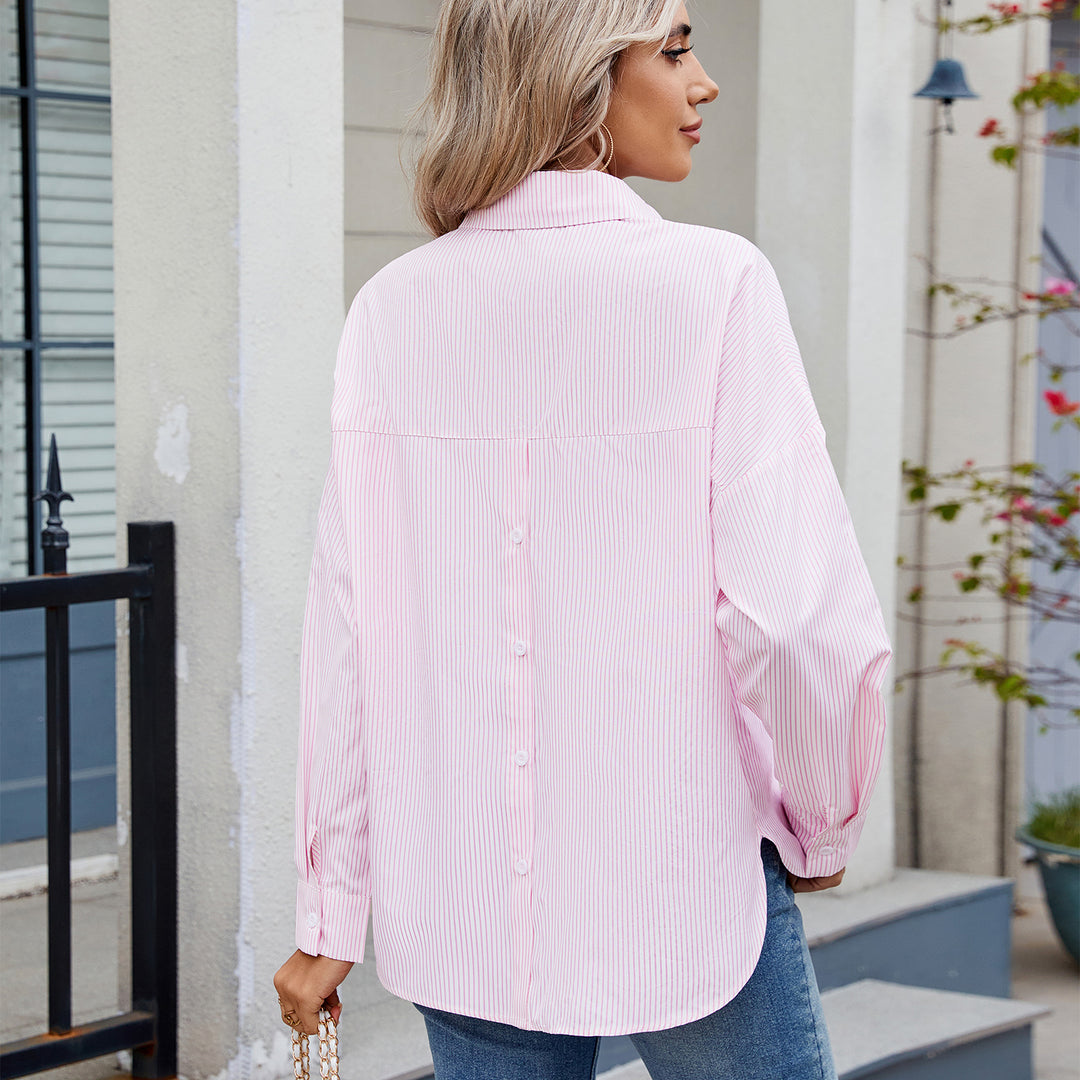 Dame stribet bluse med elegant pasform og moderne snit Stilla