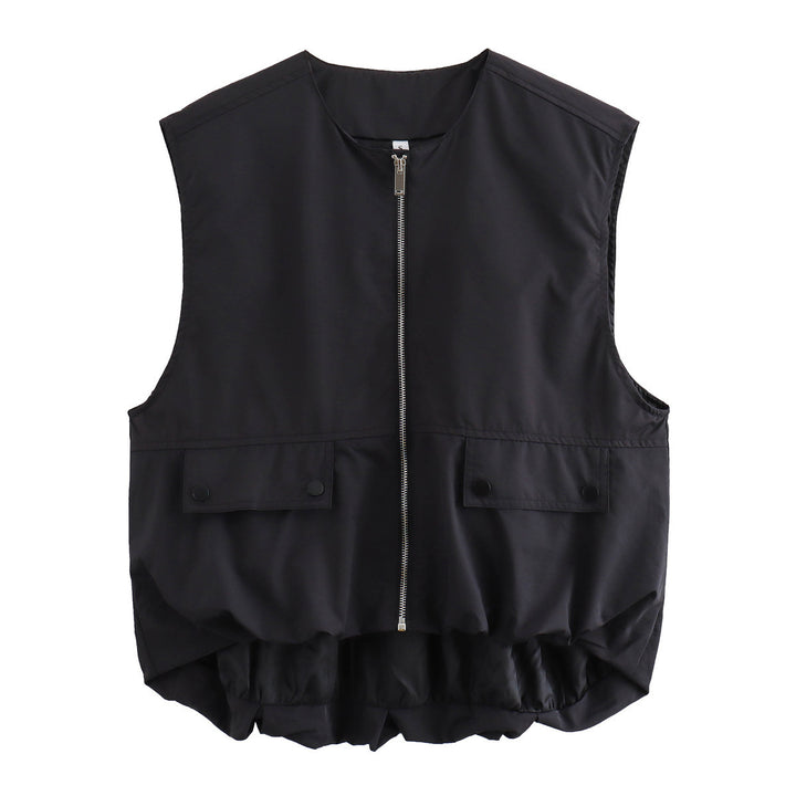 Dame utility vest med sidelommer og elastisk talje Stilla