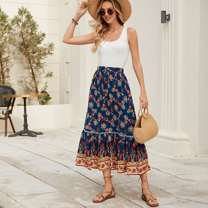 Kvinder Bohemian Floral Maxi Nederdel Stilla