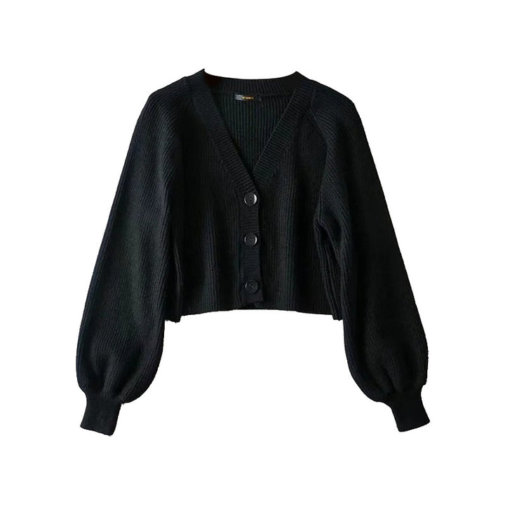 Femme Cropped Ribstrikket cardigan Pullover Stilla