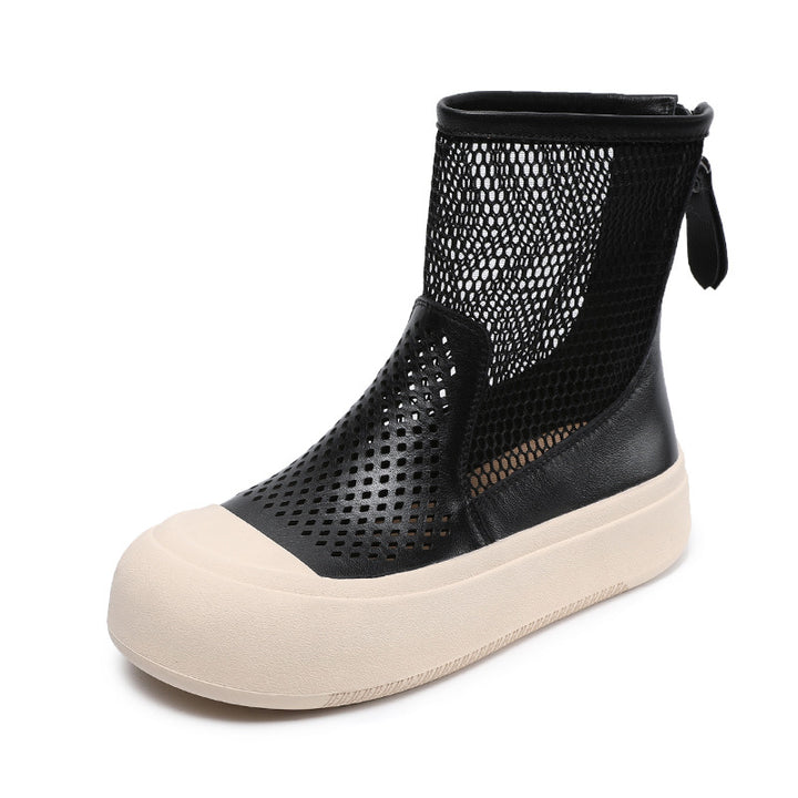 Femme Stylish Høj-Top Mesh Ankelsneaker Stilla