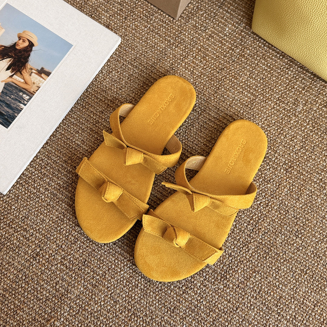 Femme Elegante Knotede Slide Sandaler Stilla