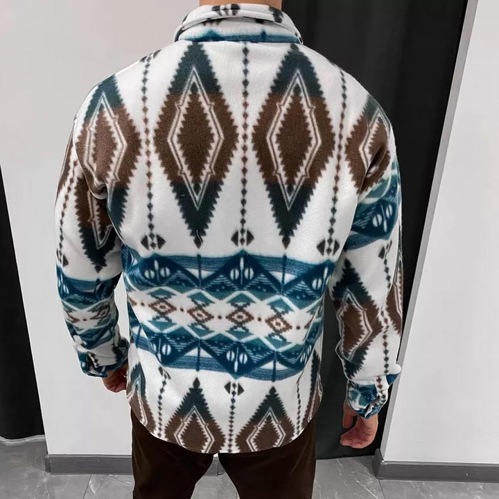 Herre alsidig fleece-jakke med ternet mønster Stilla