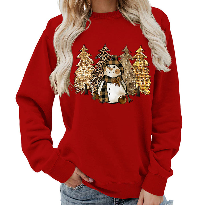 Kvinders sweatshirt med kreativ snemand design og blød foring Stilla