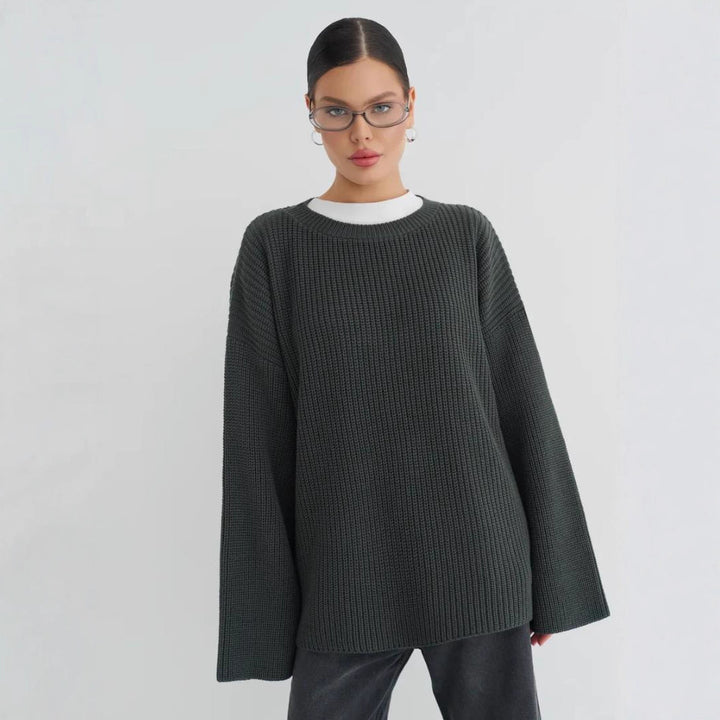 Dame Oversized Strikpullover med struktureret design og afslappet pasform Stilla