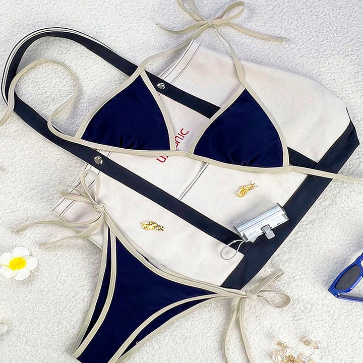 Dame trekants-bikini med innovativt design og justerbare stropper Skovae