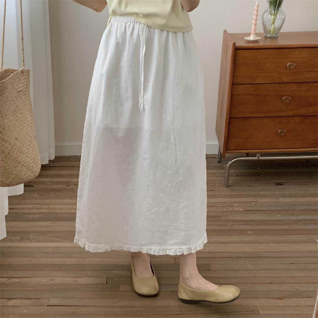 Dame Relaxed Fit Maxi Nederdel med Flæsebund Stilla