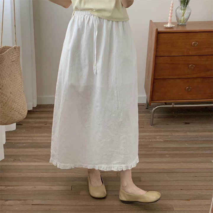 Dame Relaxed Fit Maxi Nederdel med Flæsebund Stilla