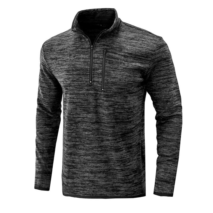 Herrer sweatshirt med stegende krave og moderne strukturer Stilla