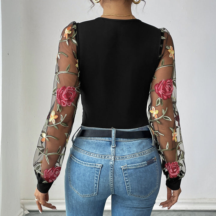 Dame Floral Broderet Bodysuit Stilla