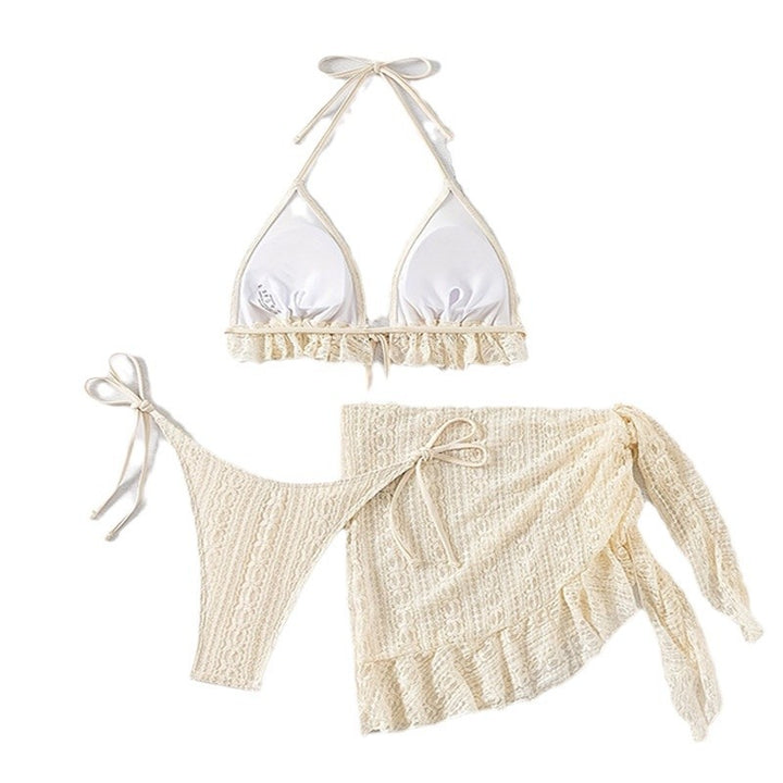 Dame bikini-sæt med feminine flæser og justerbare bindebånd Stilla