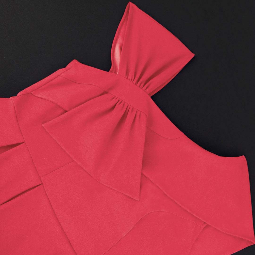 Dame Elegant Peplum Kjole med asymmetrisk Skulderdesign Skovae