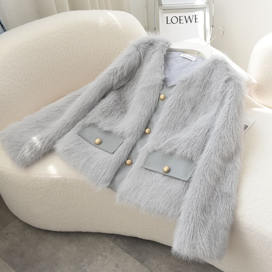 Kvindernes Fuzzy Fur Jakke Stilla