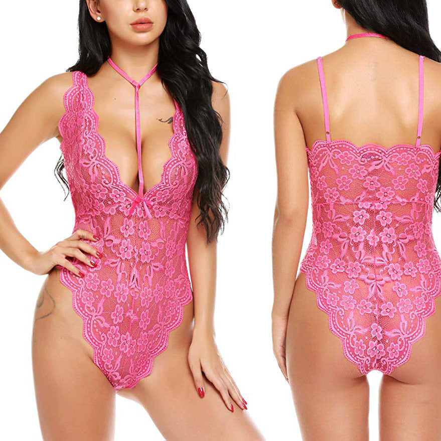 Dame Blomster Spids Teddy Body Stilla
