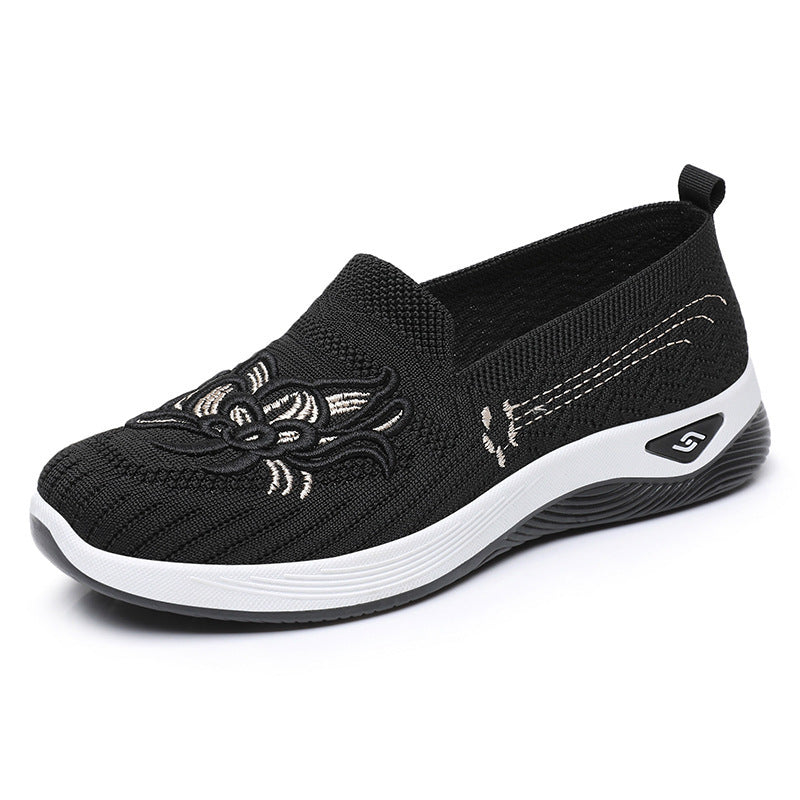 Dame Komfortable Slip-On Sneakers med fint broderi og fleksibelt sålemateriale Stilla