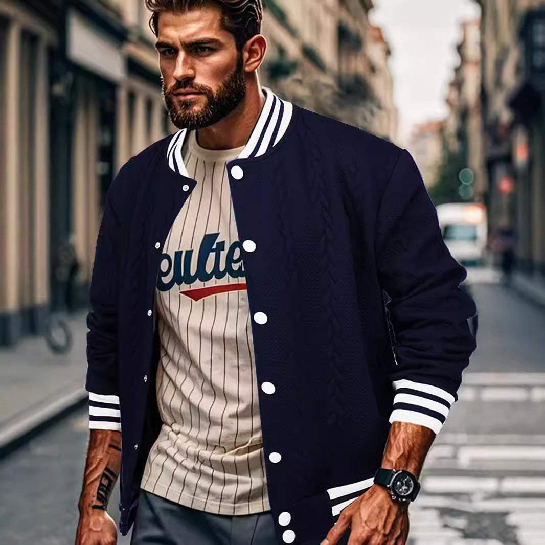 Herrer sporty collegejakke med struktureret design og praktiske lommer Stilla
