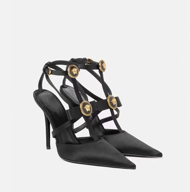 Femme High-Fashion Slingback Stiletto-hæle med dekorative udsmykninger Stilla