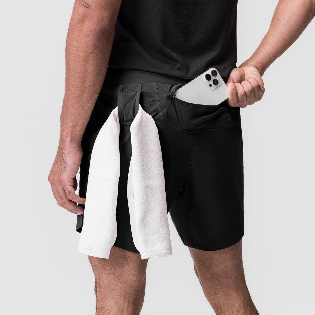 Herre multifunktionelle sportshorts med praktisk lomme-design Stilla