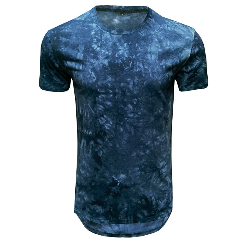 Herrer T-shirt med unikt batikdesign og rund halsudskæring Stilla