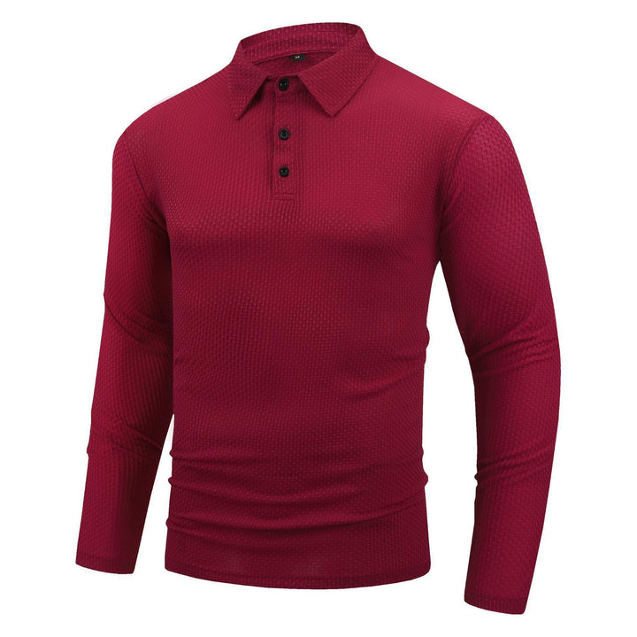 Herrer Langærmet Polo shirt med struktureret overflade og komfortabel pasform Stilla