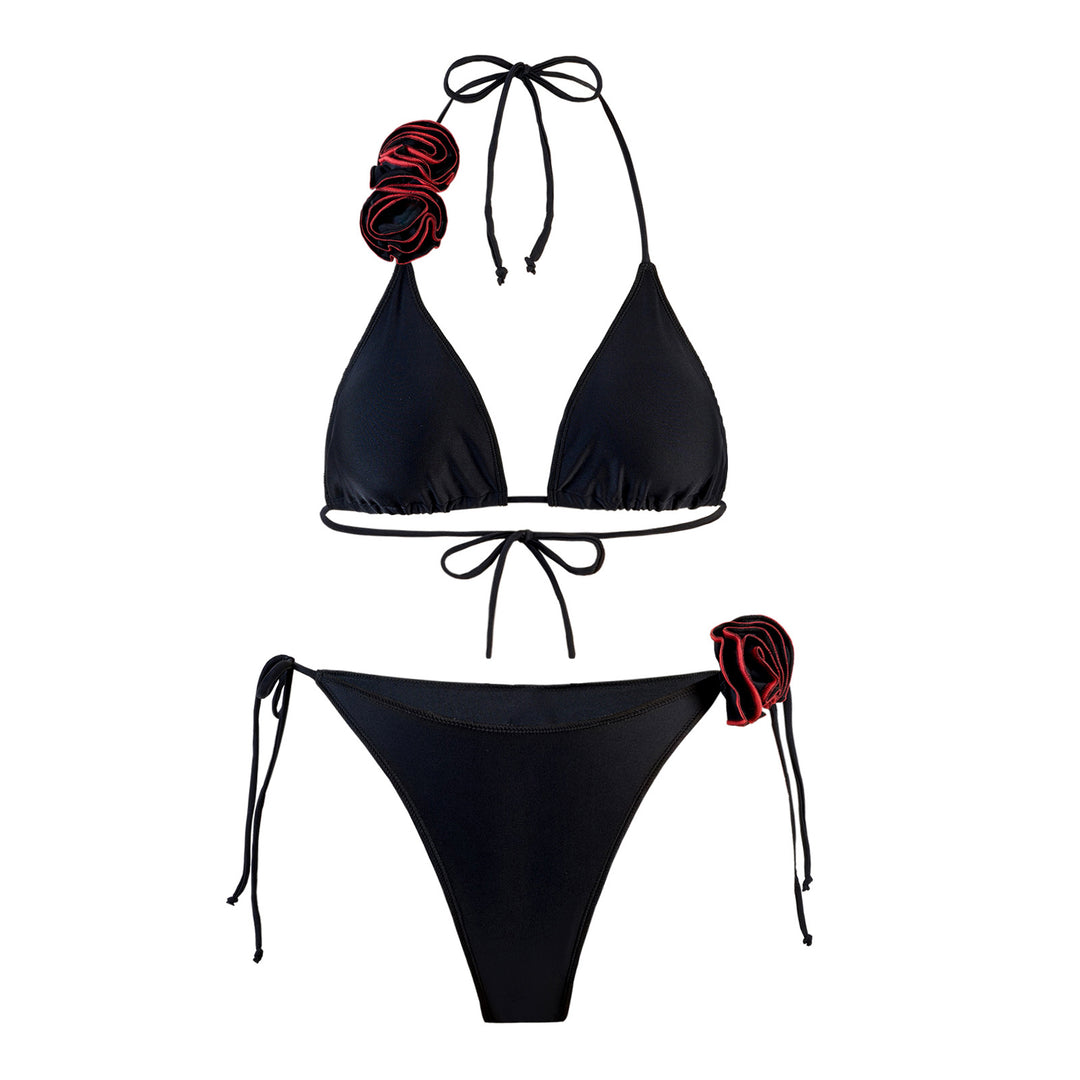 Dame Triangle Bikini Sæt med florale accenter Stilla