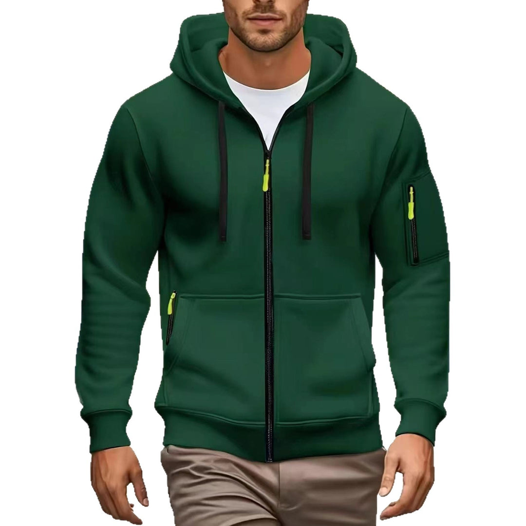 Herre hoodie jakke med funktionelle lynlås lommer og moderne snit Skovae
