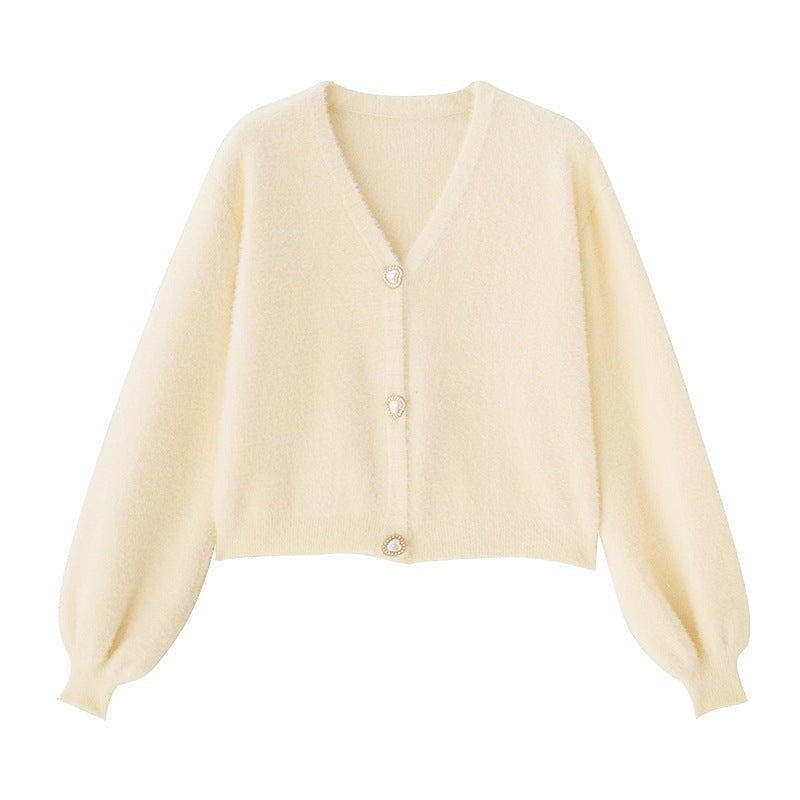 Kvinders legesyge V-hals cardigan med hjerteformede knapper Stilla