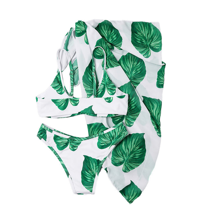 Dame bikini-top og maxiskørt med blomstret design Stilla
