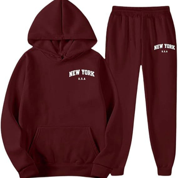 Dame Hooded Sweat Suit med høj kvalitet materiale og moderne bogstaver Skovae