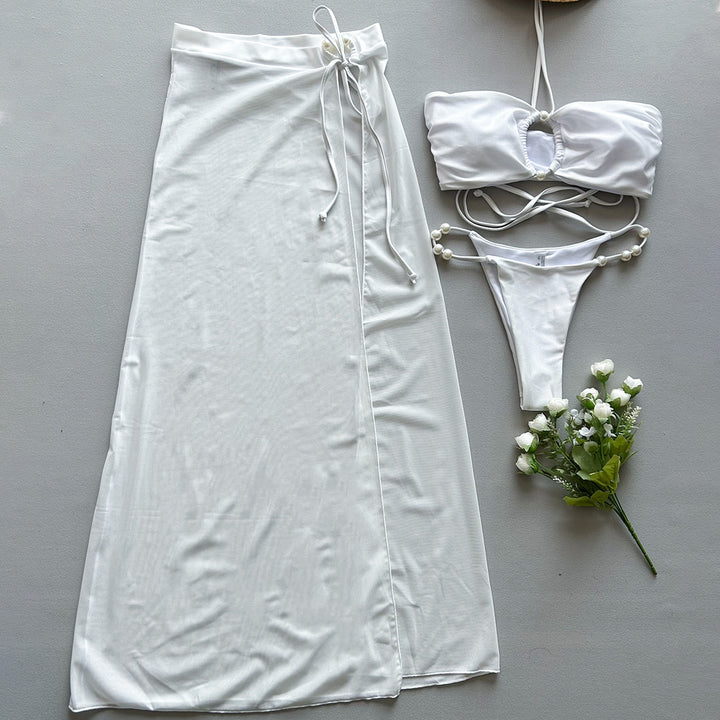 Dame bikini sæt med smart top og elegant maxiskørt Stilla