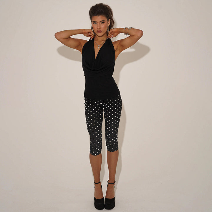 Damen Figurbetonter Jumpsuit im Polka-Dot-Design Skovae