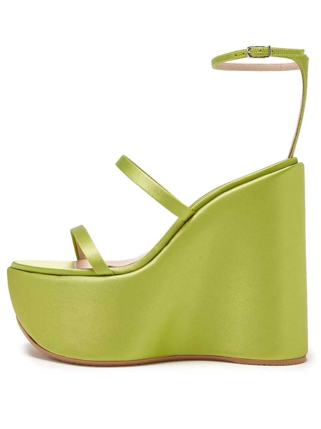 Dame High-Wedge Platform Sandaler med Ankelsløjfe Stilla