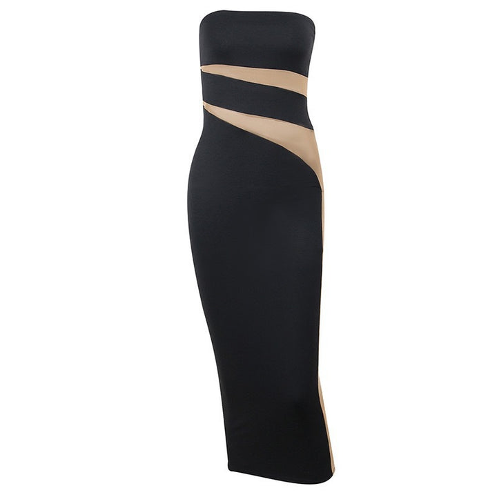 Dame Off-Shoulder Maxikjole med raffinerede cut-out-detaljer og tætsiddende snit Skovae