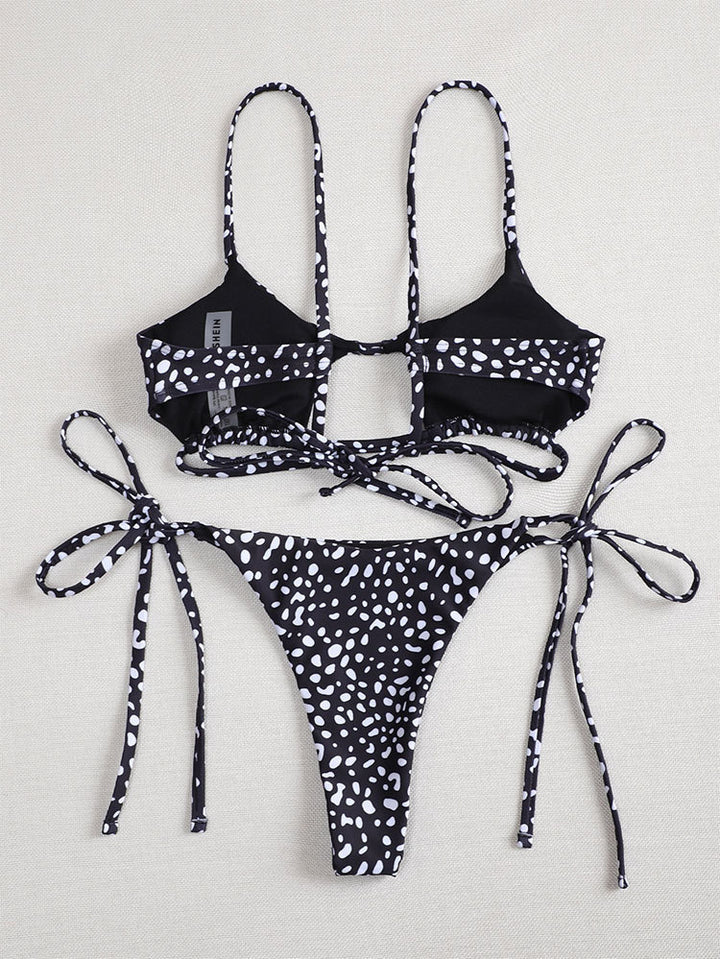 Dame Triangel-Bikini med legende udskæringsdesign og justerbare bånd Stilla