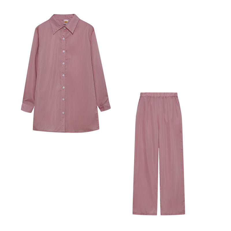 Dame Langærmet Button-Up Pyjamas Sæt Stilla