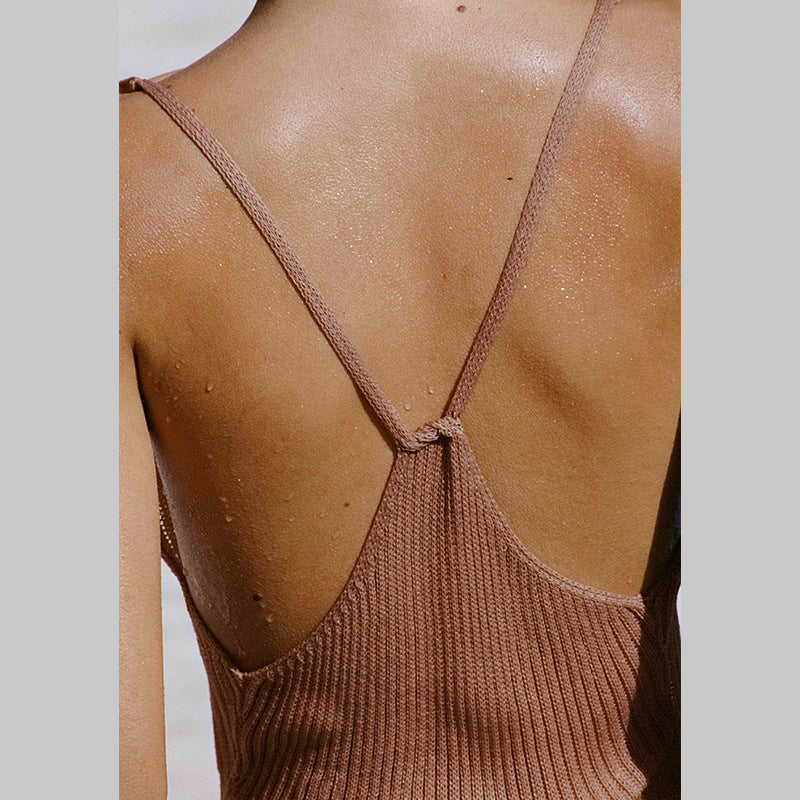 Dame sommermaxikjole med elegant strikdesign Stilla